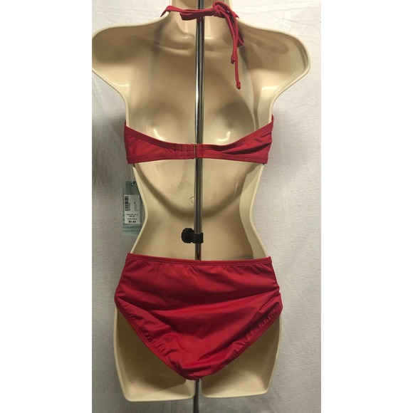 NWT Coastal Blue SZ: M Red Bandeau Bikini - Picture 3 of 9